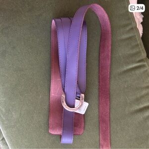 NEW Free People Purple Leather Belt with Silver Buckle